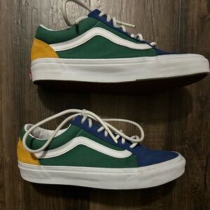 Vans Old Skool Multi Color Block Suede Canvas Skate Shoes Men 5.5 Women 7